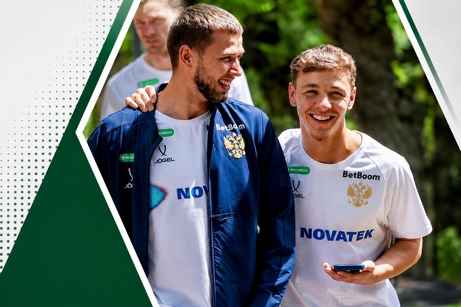 Two young Caucasian footballers played for the Russian national team