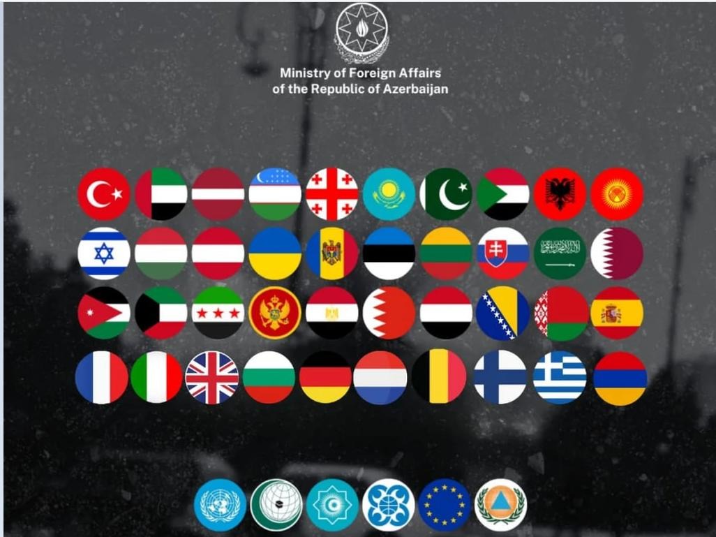 Свыше 50 стран осудили атаку Ирана на Азербайджан