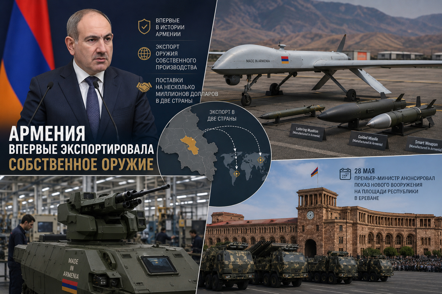 Yerevan announced its first arms export