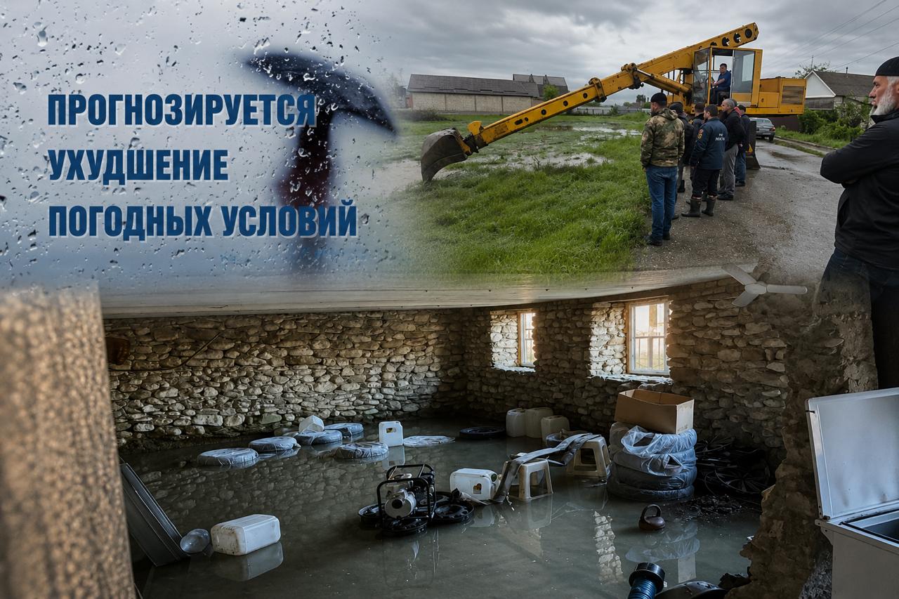Сели, размытые дороги и отключения света: последствия ливней в Чечне